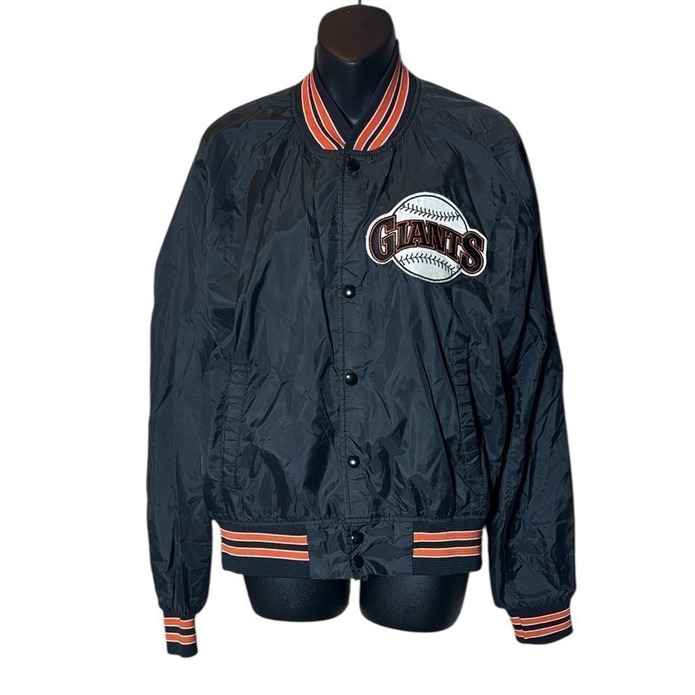 Vintage chalk line 80s/90s San Francisco giants nylon satin bomber jacket